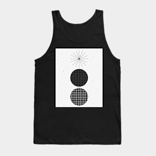 Minimalist Illustration Black White Grey Tank Top